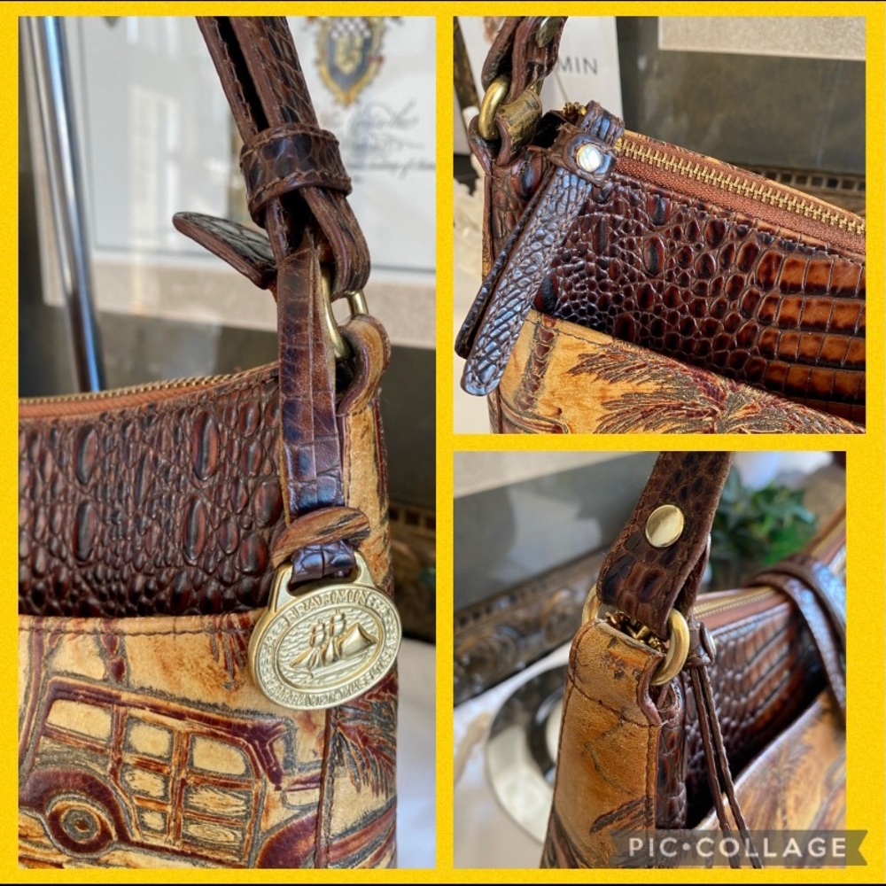 🌴1st Edition🌴CHOCOLATE COPA CABANA ISABELLE BRAHMIN +TORY BURCH BANANAS TASSEL - Picture 9 of 14